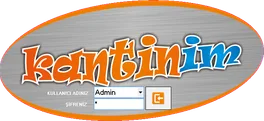 Kantinim Windows'un giriş ekranı: Kantinim logosu, kullanıcı adı ve şifre alanı